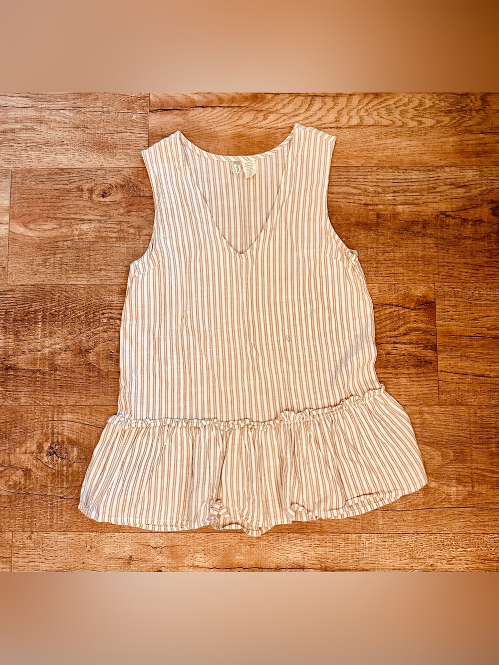Japna Striped V-Neck Sleeveless Blouse Size XS